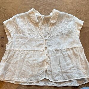 Anthropologie White Lace Blouse
